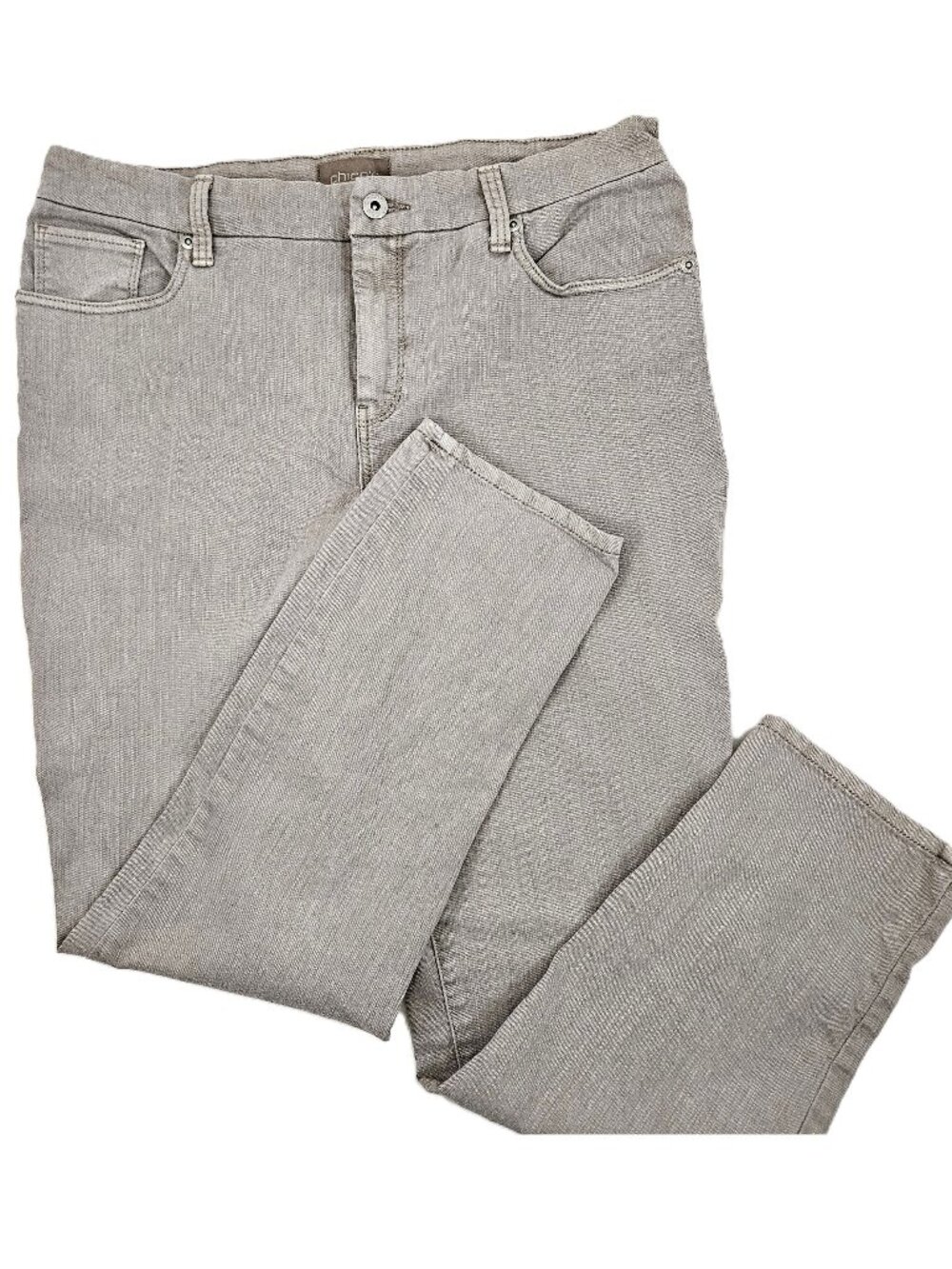 Lot 3 Chicos Size 1 Jeans Blue Gray Turquoise Mid Rise Straight Leg Ankle Pants - Picture 4 of 16